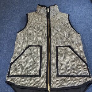 J.Crew Excursion Puffer Vest Womens XS Herringbone Quilted Down Fill